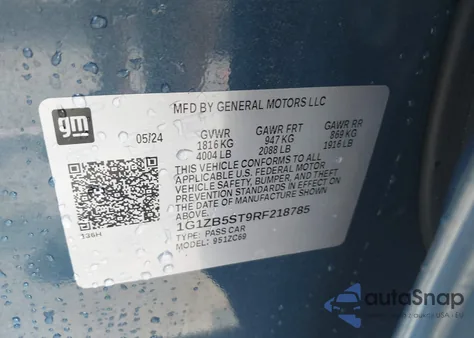 2024 Chevrolet Malibu Fwd Ls из США, поврежденный, VIN 1G1ZB5ST9RF218785